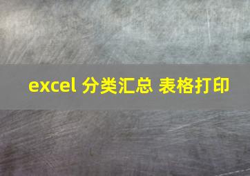 excel 分类汇总 表格打印